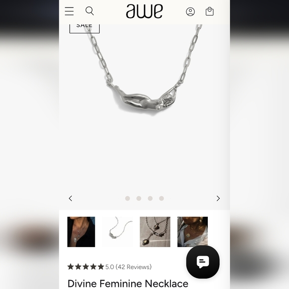 AWE INSPIRED Divine Feminine Sterling Silver Necklace - Picture 4 of 5